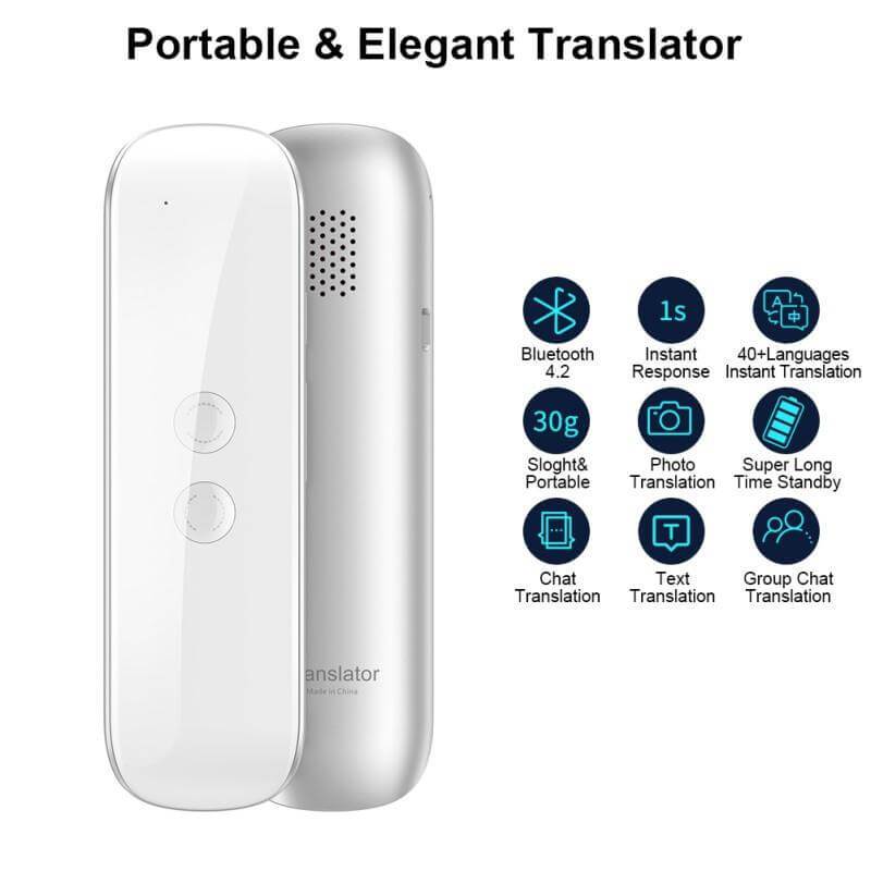 G5 Smart Voice Translator 2 in 1 Voice/Text Bluetooth 40+ Language Translator Instant Offline for Business