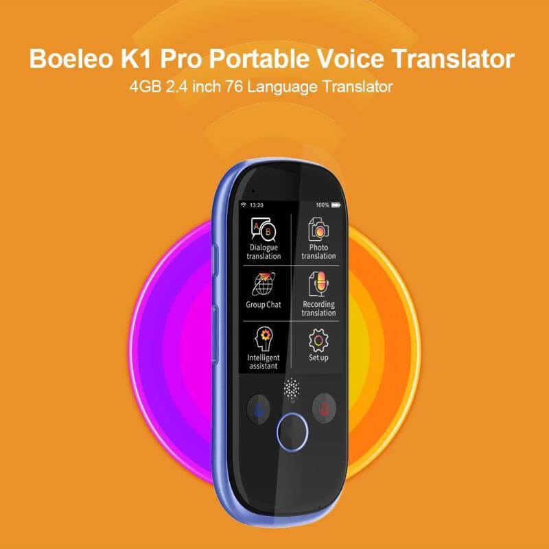 Language Translator Device with Smart Voice, Real Time Instant Hotspot WiFi Offline Translation, 2.4 Inch Touch Screen, Support 137 Languages