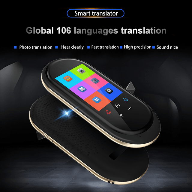 [Upgraded] Language Translator Device with Camera Translation Bluetooth Earphones Connection 2.4 Inch Screen 106 Languages Two Voice Translation